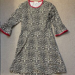 Jude Connolly Leopard Print Dress with Red Trim